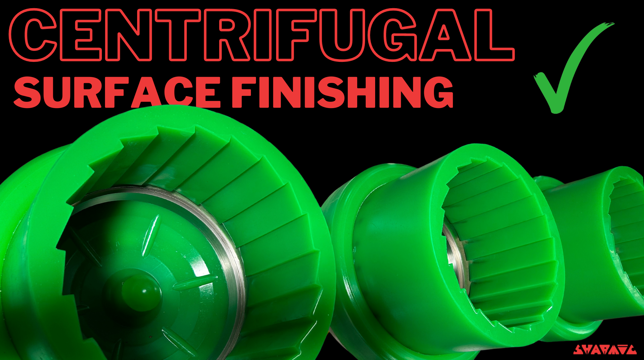 SM14 centrifugal disc finishing machine shown in workshop, highlighting compact size and high-performance finishing capability