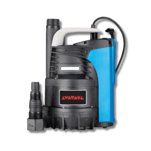 Waste water transfer pump with 195 litre per minute maximum flow rate and 10 metre power cable