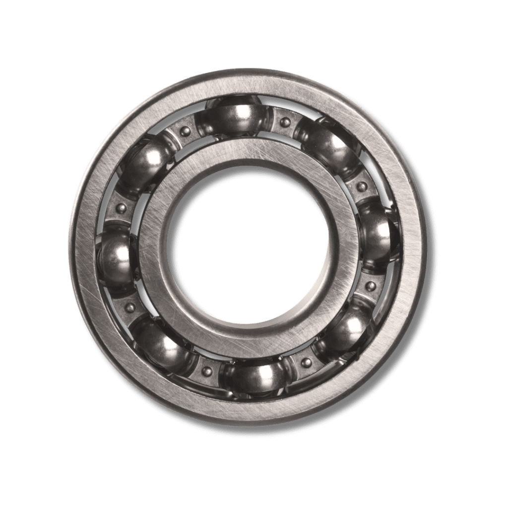 Single roller bearing used in surface finishing machinery, designed for smooth, durable, and reliable rotational support.