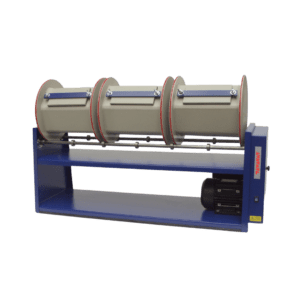 Rota Series rotary machine with three 6-litre barrels for efficient finishing applications.