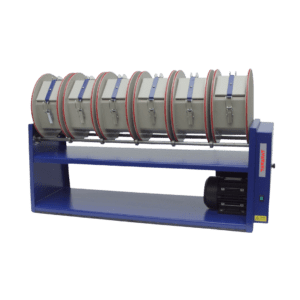 Rota Series rotary machine with six 3-litre barrels for finishing applications.