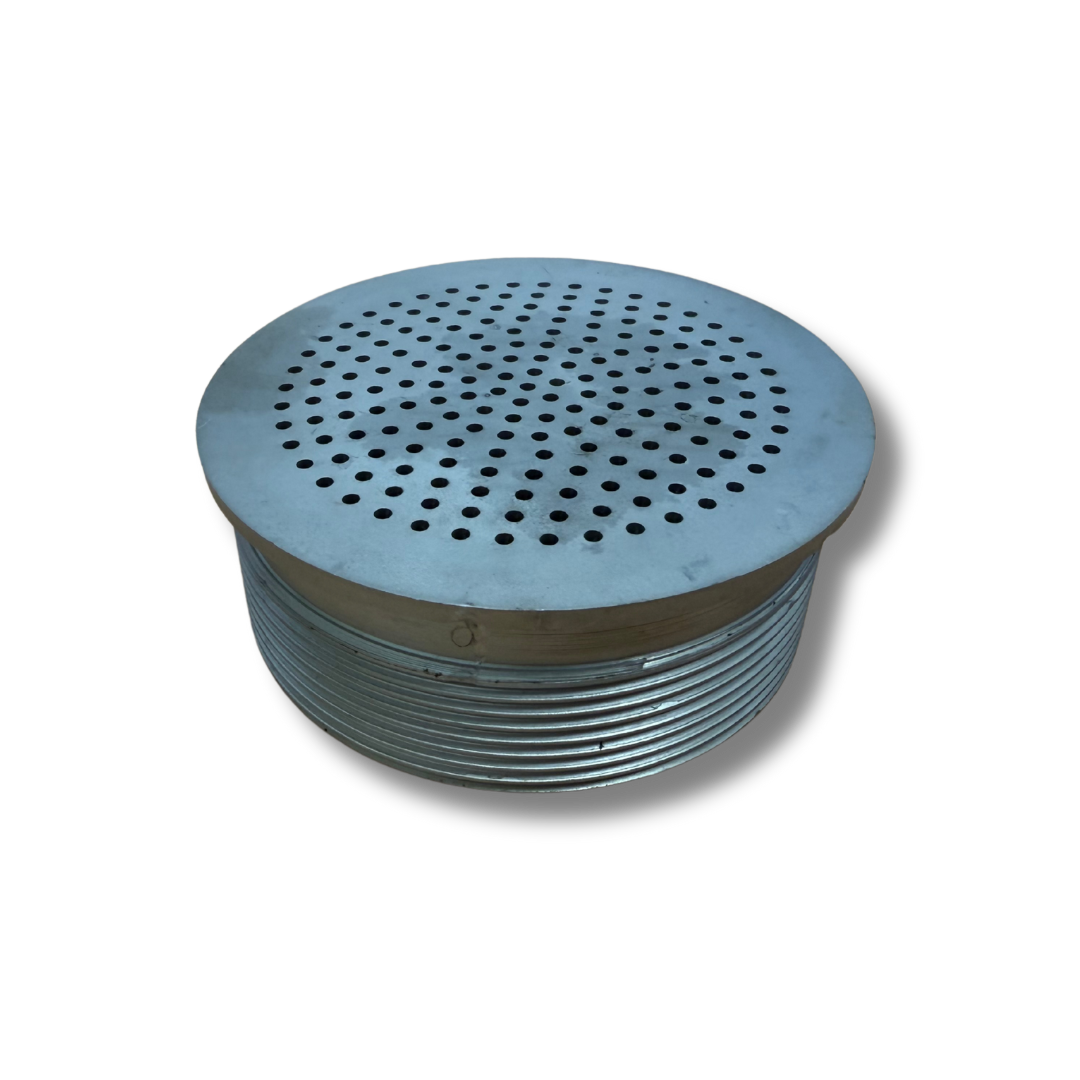 Stainless steel bung, used for securely sealing vibratory and rotary finishing equipment with a durable, corrosion-resistant design.