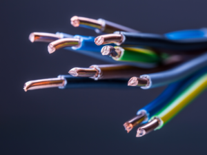 Close-up of electrical wiring demonstrating Sharmic’s in-house electrical repair services